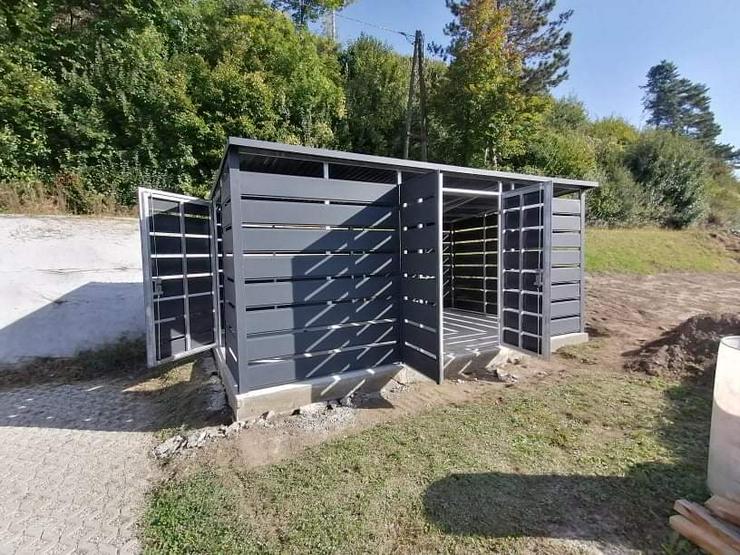 Bild 9: Geräteschupppen Mülltonnenhaus 3x5 m verzinkt Mülltonnenhäuser aus Metall