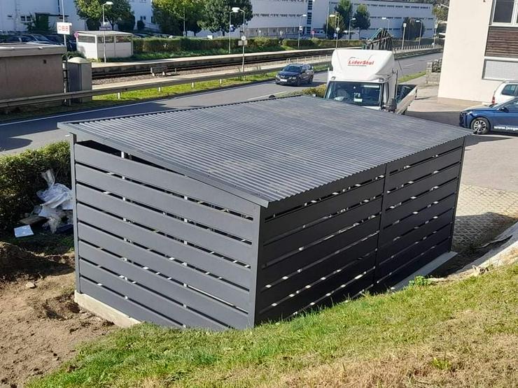 Bild 7: Geräteschupppen Mülltonnenhaus 3x5 m verzinkt Mülltonnenhäuser aus Metall