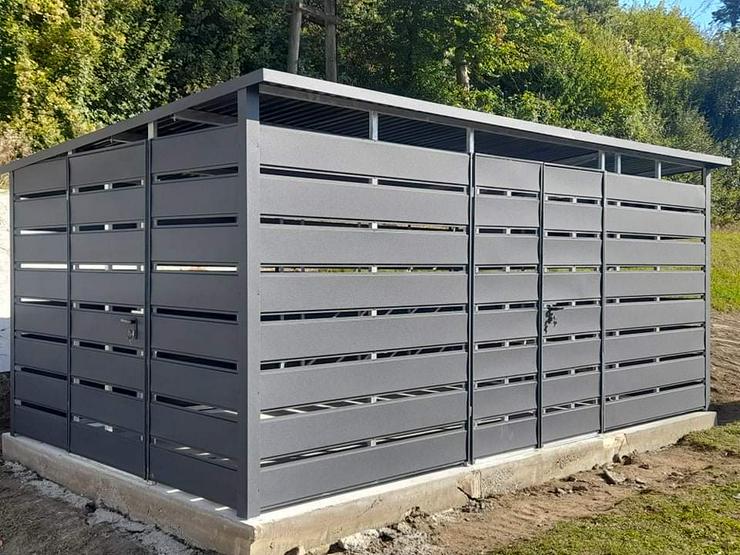 Geräteschupppen Mülltonnenhaus 3x5 m verzinkt Mülltonnenhäuser aus Metall