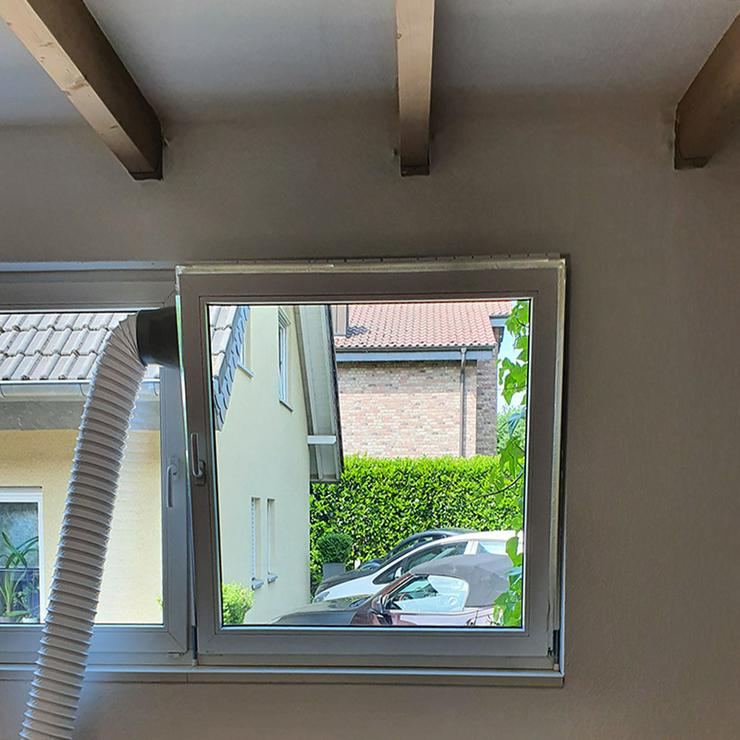 Bild 5: Fensterabdichtung, Klimageräteanschluss, Abluftschlauch, System für Kippfenster von austmetall, für Doppelfenster, OHNE BOHREN UND OHNE KLEBEN