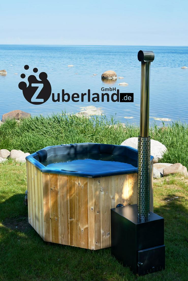 Whirlpool Badezuber achteckig 1,8×1,8m beheizt, 8 LED, Wassermassage