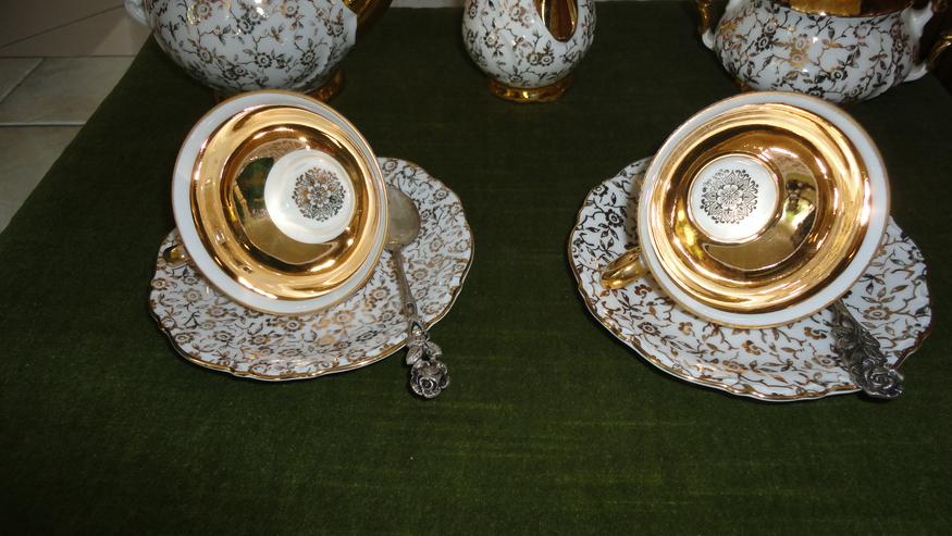 Mokka-Service Mitterteich Bavaria Gold Porzellan -für 2 Personen -9-tlg. - Geschirr & Wandteller - Bild 3