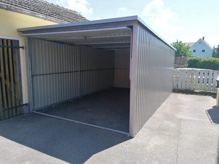 Blechgarage Garage Einzelgarage Metallgarage, 3x6 m Blech verzinkt Stahl