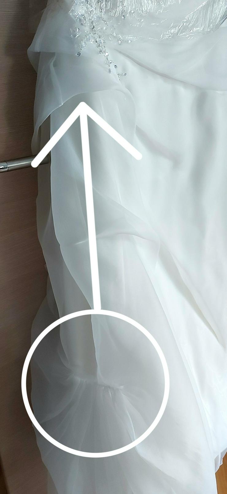Brautkleid Creme weiß Gr. 44 46 inkl. Reifrock frisch gereinigt - Größen 44-46 / L - Bild 5