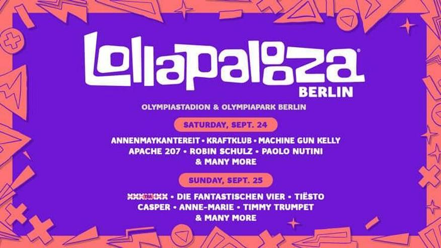 2x 2-Day-Tickets, Lollapalooza Berlin, 24./25.09.22 je 145 €