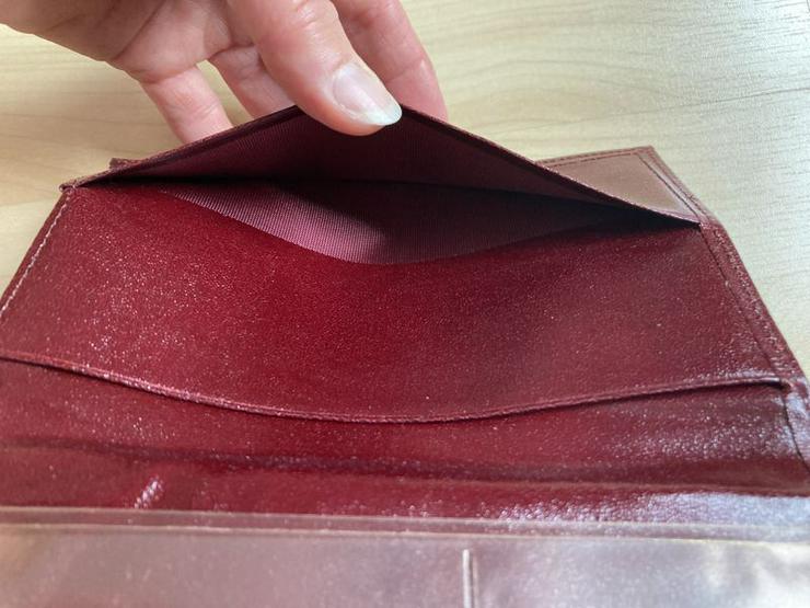 Bild 4: Ausweistasche Dokumententasche Brieftasche, rot – Echtleder - UNBENUTZT