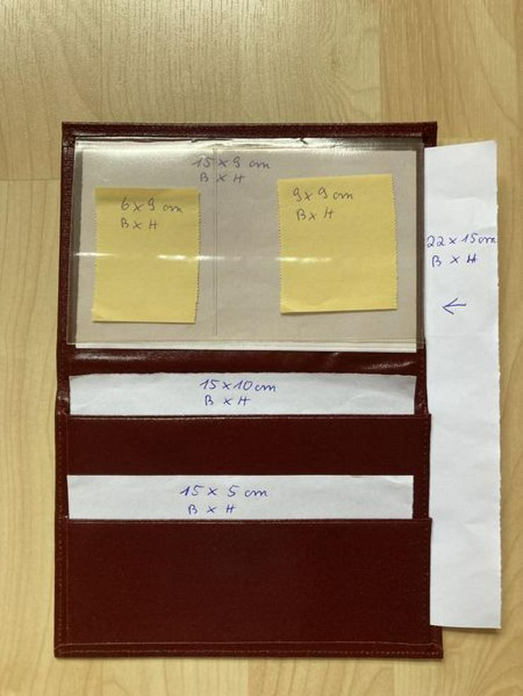Bild 2: Ausweistasche Dokumententasche Brieftasche, rot – Echtleder - UNBENUTZT