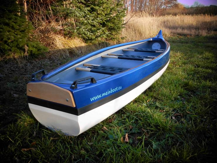 Kanu 3er Heckspiegel-Kanadier 420 Neu ! in blau /weiß - Kanus, Ruderboote & Paddel - Bild 1