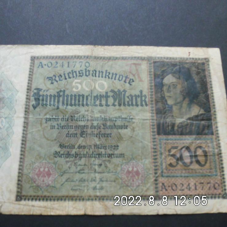 Reichsbanknote 1922 500 Mark