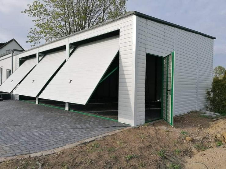 Blechgarage Garage Geräteschupppen 10x5 m verzinkt KFZ Lagerhalle mit Schwingtor - Werkstatteinrichtung - Bild 3