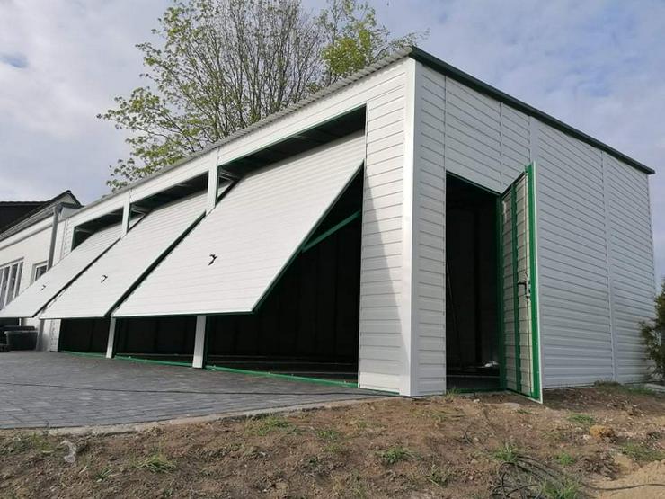 Blechgarage Garage Geräteschupppen 10x5 m verzinkt KFZ Lagerhalle mit Schwingtor - Werkstatteinrichtung - Bild 1
