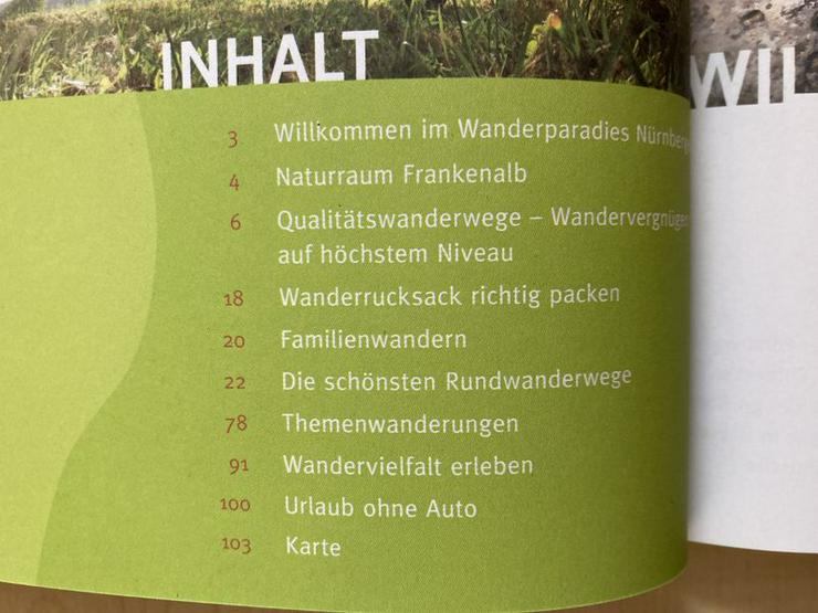 Bild 3: Wandertourenheft + Karte 26 Touren Nürnberger Land - UNBENUTZT