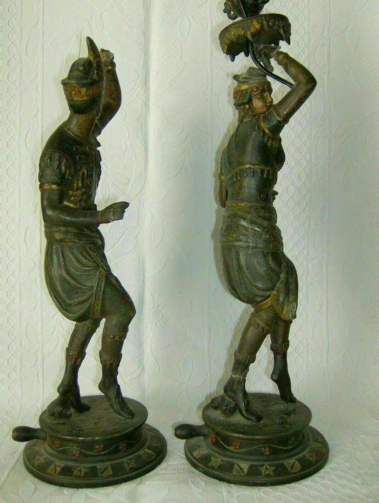 Bild 6: Antike Paar Tischlampen Metall. Zur Restaurierung Gewicht 3 kg.