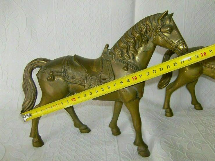 Bild 7: Paar Bronzeskulpturen Figuren Pferd. Gewicht 5,2 kg.