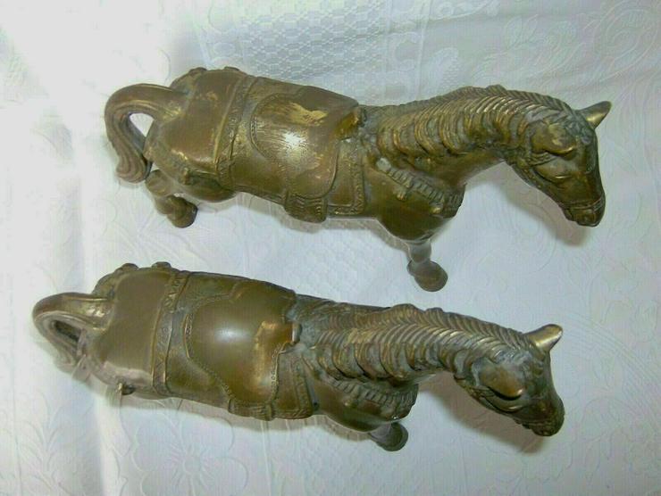 Bild 8: Paar Bronzeskulpturen Figuren Pferd. Gewicht 5,2 kg.