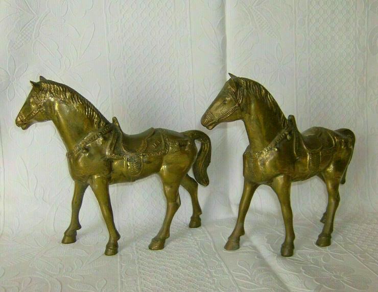 Paar Bronzeskulpturen Figuren Pferd. Gewicht 5,2 kg. - Figuren - Bild 4
