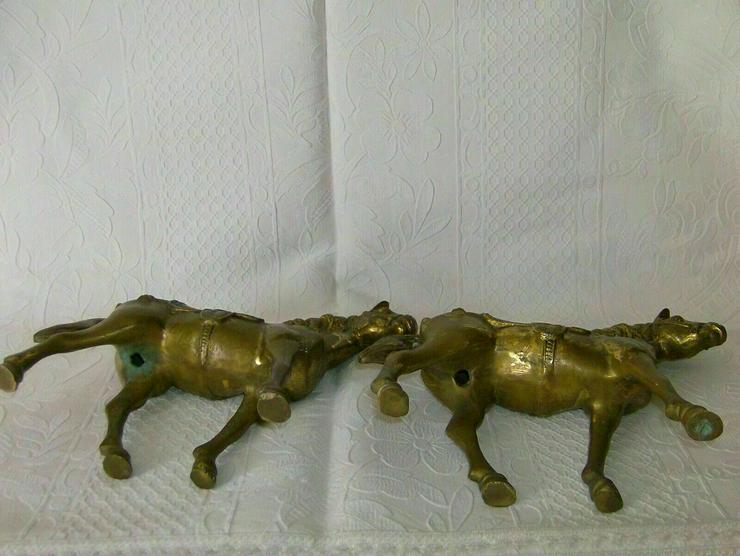Bild 9: Paar Bronzeskulpturen Figuren Pferd. Gewicht 5,2 kg.