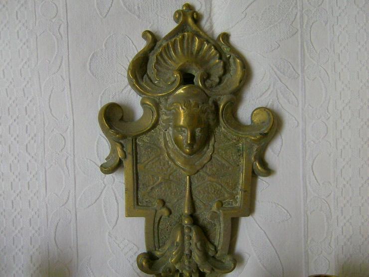 Antik Paar Bronze Wandkerzenhalter Wandkerzenleuchter Engel - Lampen - Bild 2