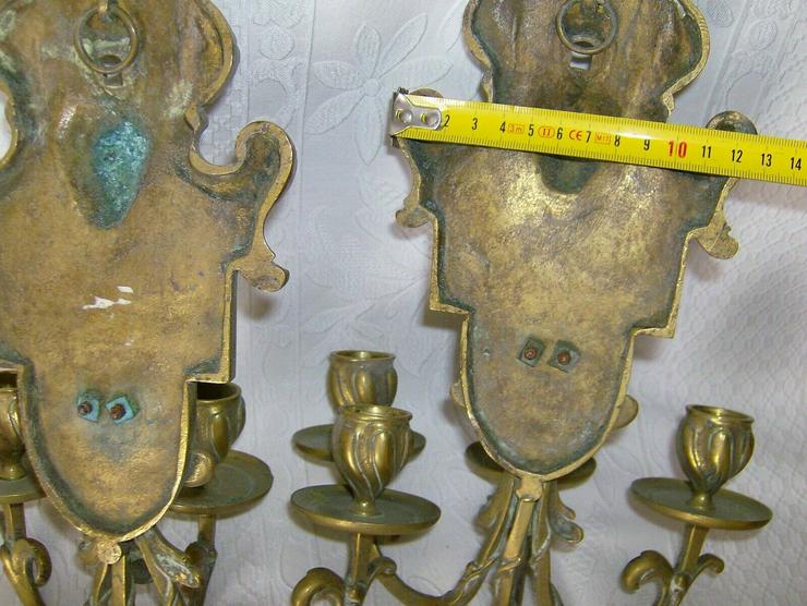 Bild 12: Antik Paar Bronze Wandkerzenhalter Wandkerzenleuchter Engel