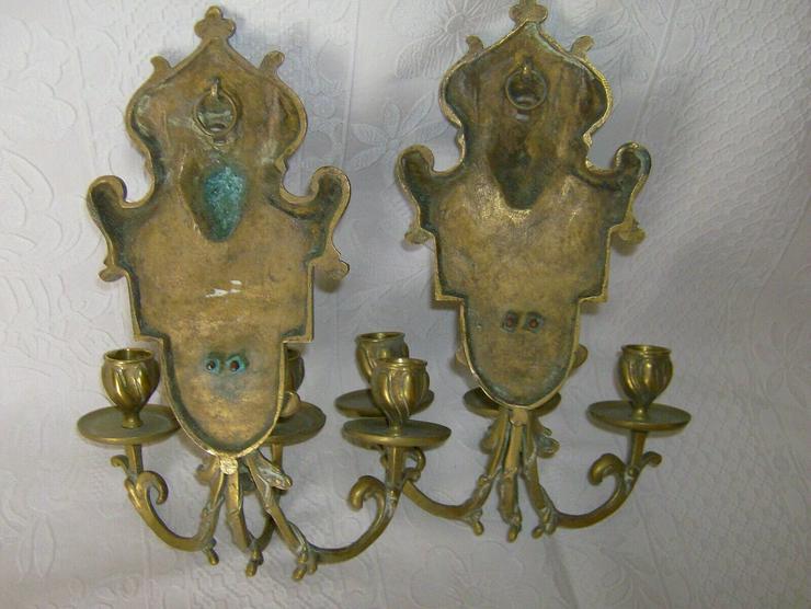 Bild 10: Antik Paar Bronze Wandkerzenhalter Wandkerzenleuchter Engel