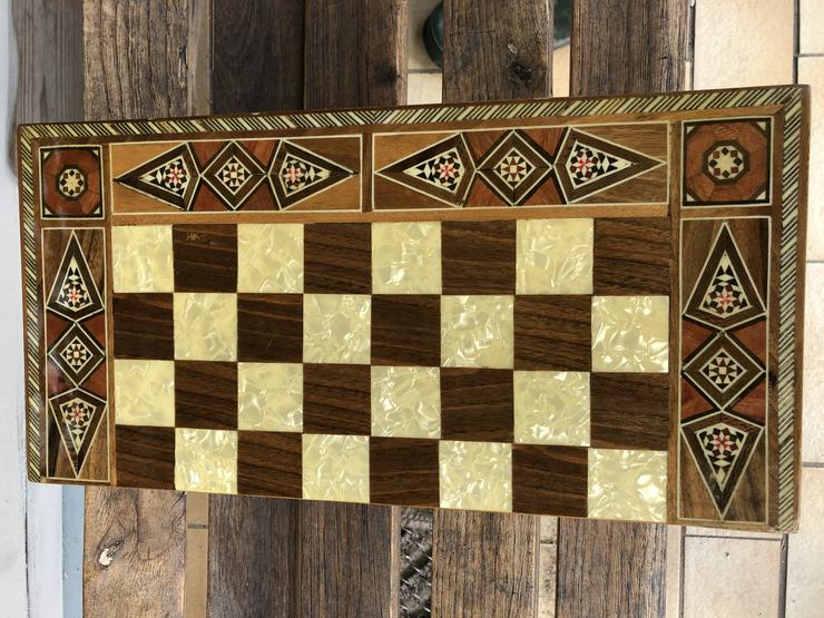Exklusives Backgammonbrett mit Intarsien Handarbeit - Brettspiele & Kartenspiele - Bild 2