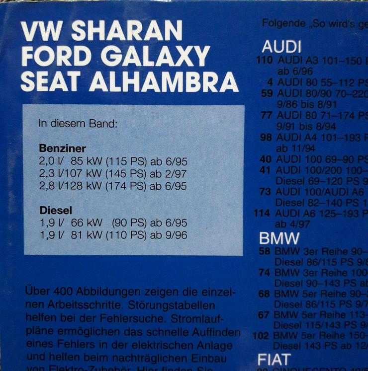 Bild 3: Buch Reparaturanleitung VW Sharan, Ford Galaxy, Seat Alhambra