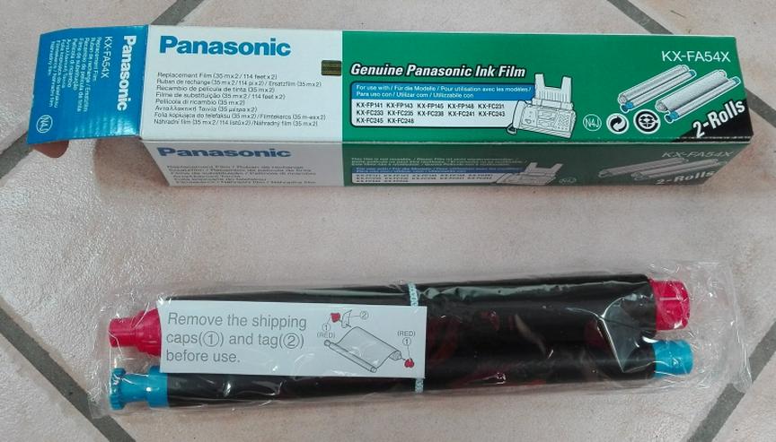 1 original Panasonic KX-FC 235 245 G, KX-FP 141 145 G, KX-FA 54X, a. 120 Seiten 212mmx35m, mit Zahnrädern - Faxgeräte - Bild 1