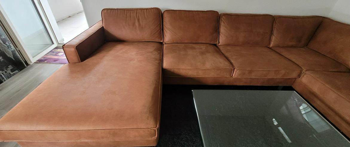 Luxus Wohnlandschaft " Pinto " Cognacbraun Sofa Couch - Sofas & Sitzmöbel - Bild 5