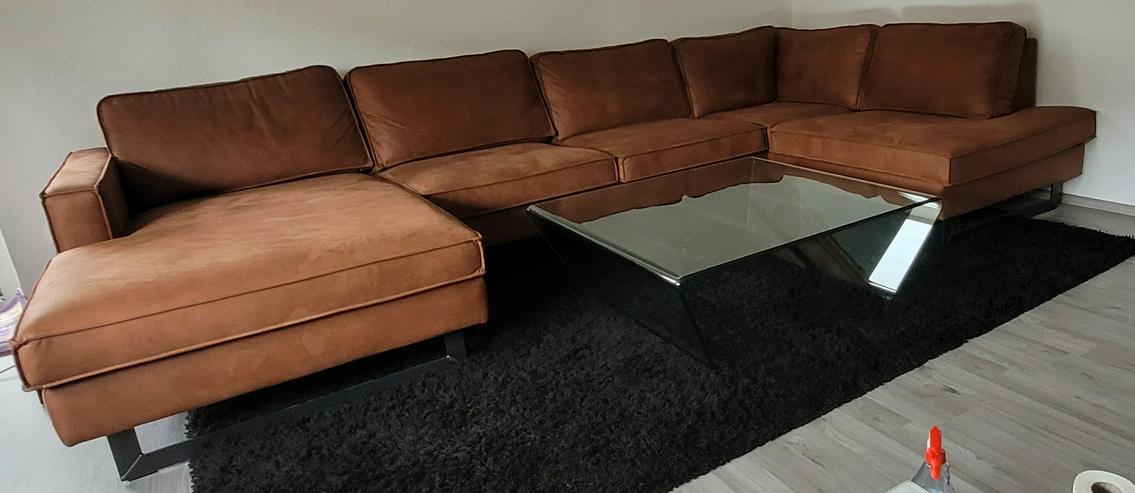 Luxus Wohnlandschaft " Pinto " Cognacbraun Sofa Couch - Sofas & Sitzmöbel - Bild 2