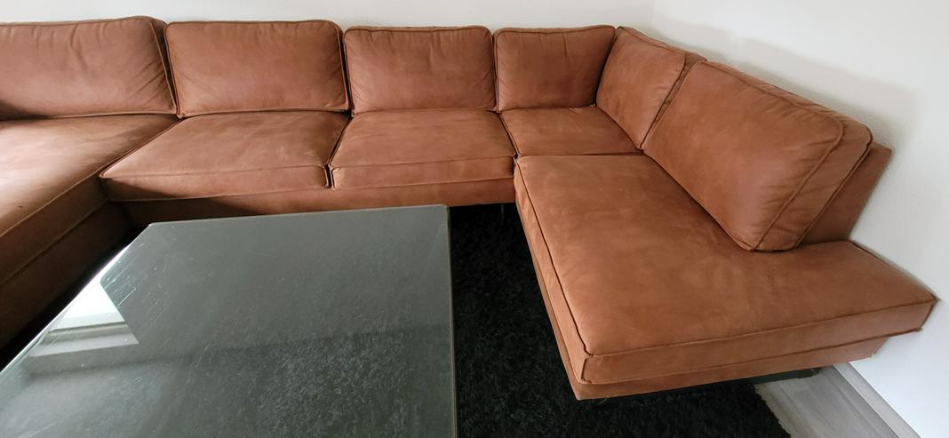 Luxus Wohnlandschaft " Pinto " Cognacbraun Sofa Couch - Sofas & Sitzmöbel - Bild 6