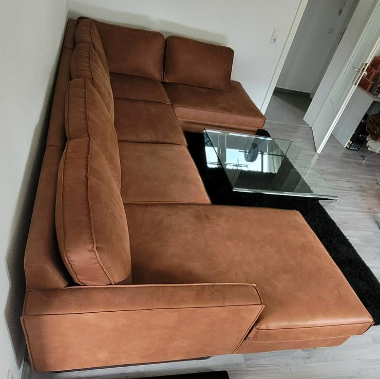 Bild 4: Luxus Wohnlandschaft " Pinto " Cognacbraun Sofa Couch
