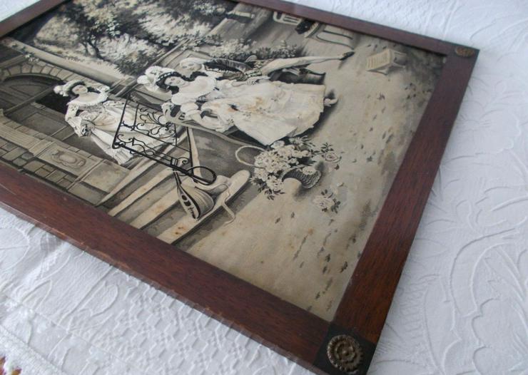 Jules Girardet. Alter Bild Gravur auf Seide. 36 x 46 cm. - Stickbilder & Gobelins - Bild 10