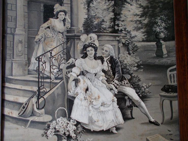 Bild 4: Jules Girardet. Alter Bild Gravur auf Seide. 36 x 46 cm.
