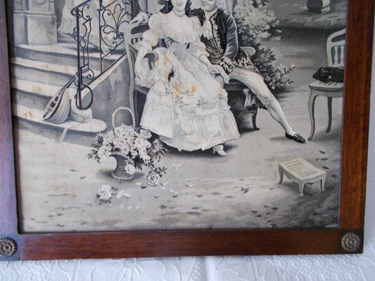 Bild 5: Jules Girardet. Alter Bild Gravur auf Seide. 36 x 46 cm.