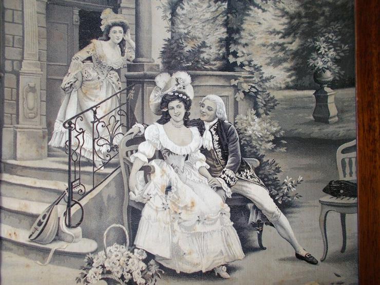 Bild 6: Jules Girardet. Alter Bild Gravur auf Seide. 36 x 46 cm.