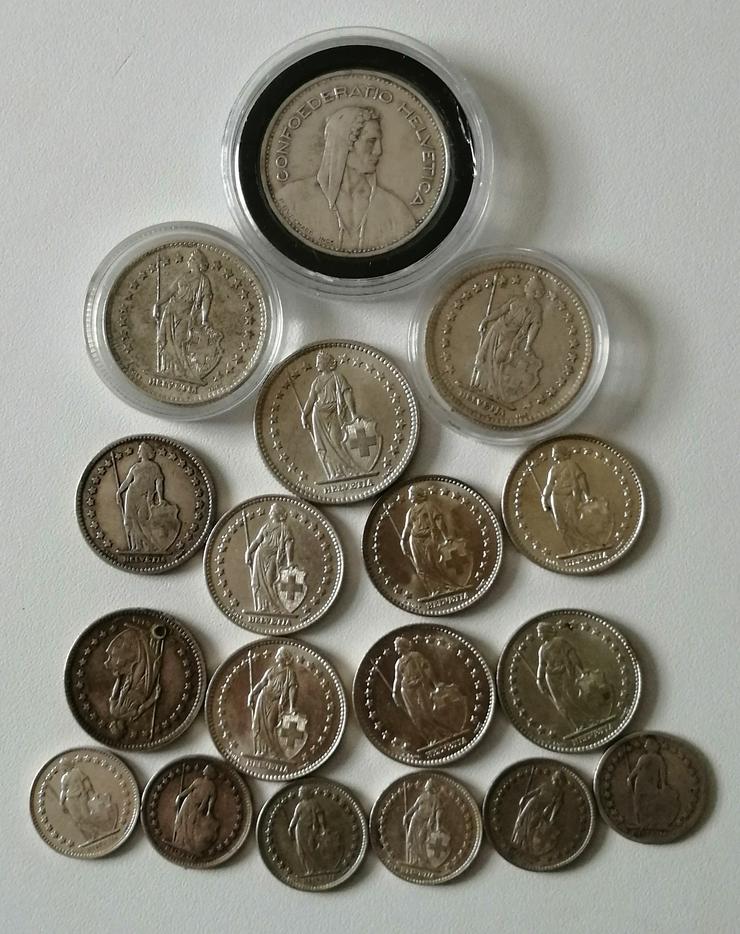 Schweiz Silbermünzen Sammlung, ss bis Stempelglanz,