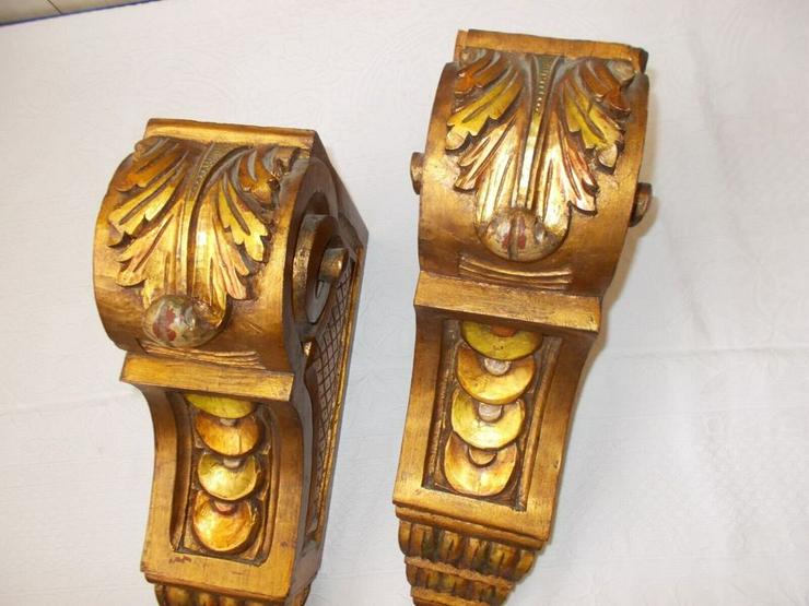 Bild 5: Paar Holz Regalwinkel Regalhalter Regalträger Wandkonsole Tisch.