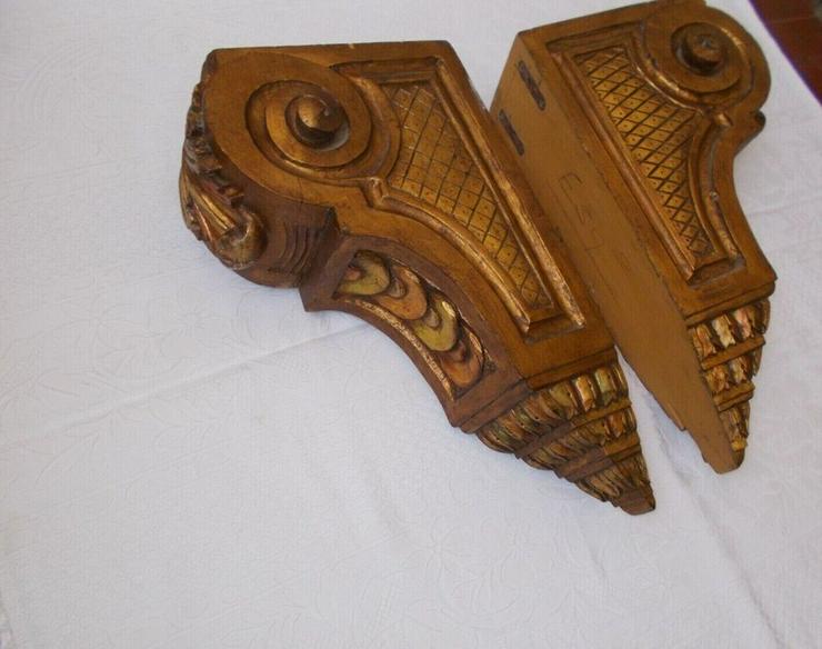 Bild 8: Paar Holz Regalwinkel Regalhalter Regalträger Wandkonsole Tisch.
