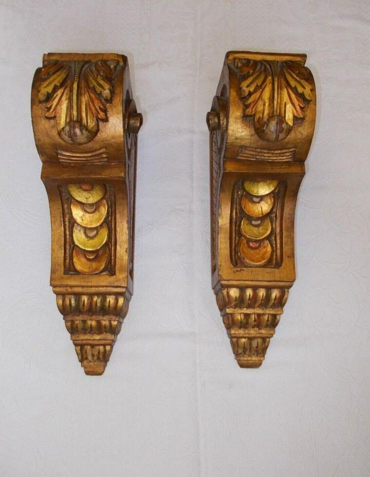 Bild 4: Paar Holz Regalwinkel Regalhalter Regalträger Wandkonsole Tisch.