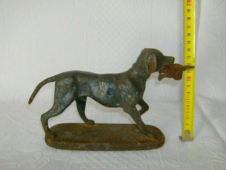 Bild 5: Jagdhund Alter Metall Skulptur Figur.