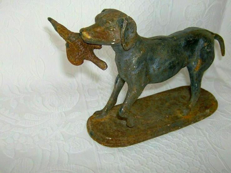 Jagdhund Alter Metall Skulptur Figur. - Figuren - Bild 3