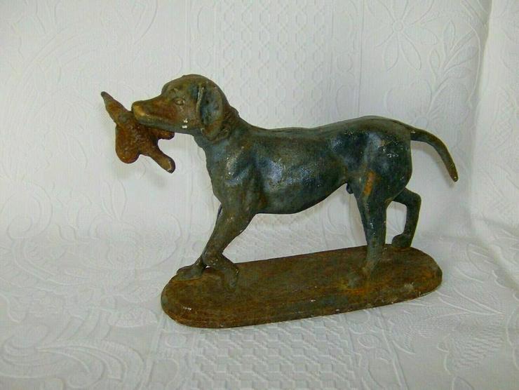 Jagdhund Alter Metall Skulptur Figur. - Figuren - Bild 2
