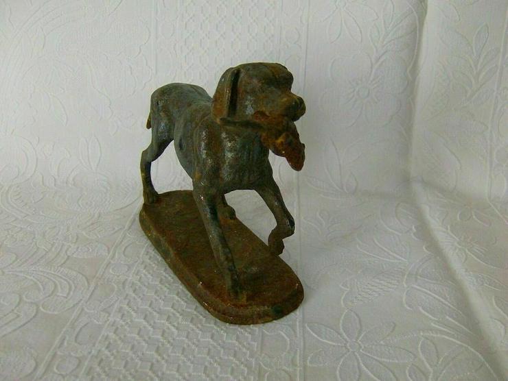 Bild 4: Jagdhund Alter Metall Skulptur Figur.