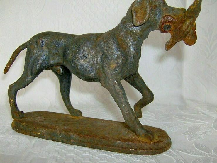 Jagdhund Alter Metall Skulptur Figur. - Figuren - Bild 8