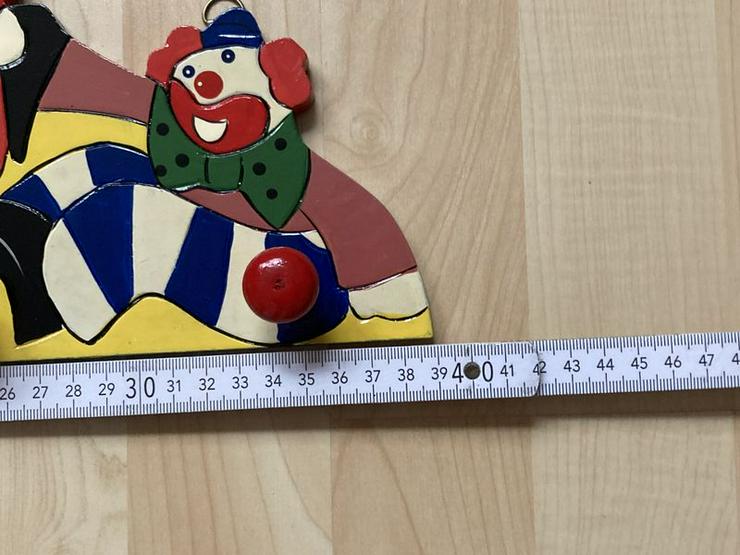 Bild 2: Holz Kinder Garderobe Clown 39 x 18 cm - UNBENUTZT