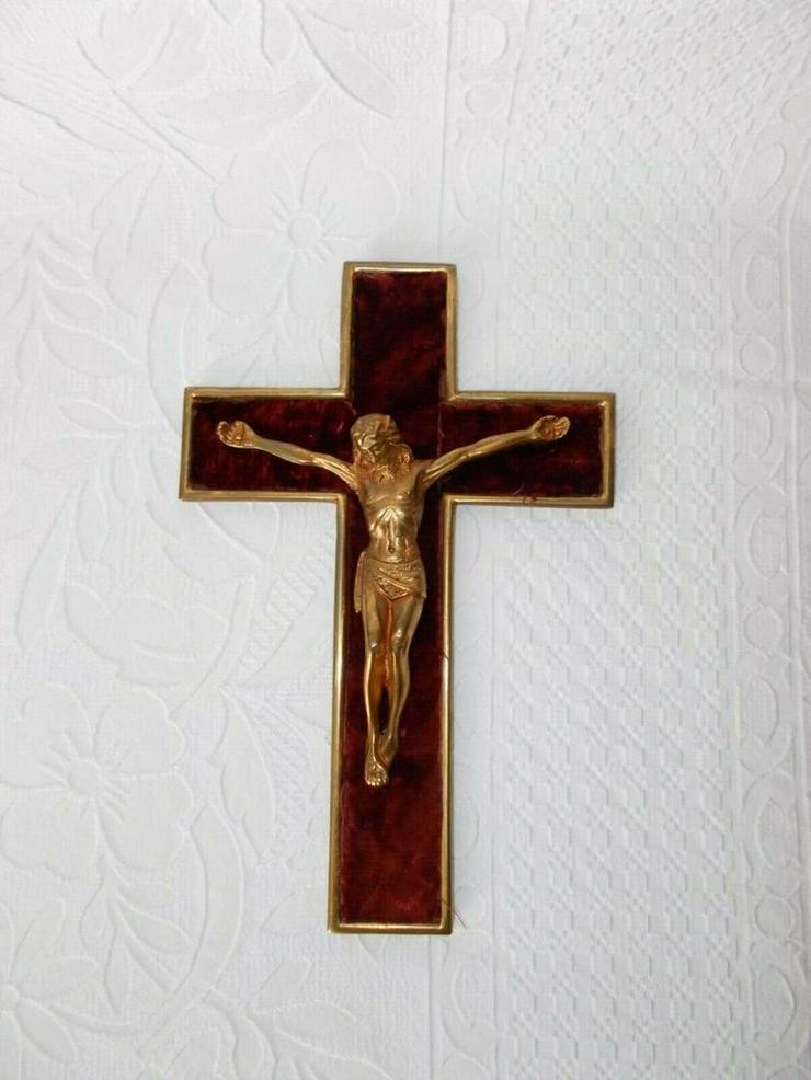 Bild 1: Messing Kruzifix Kreuz