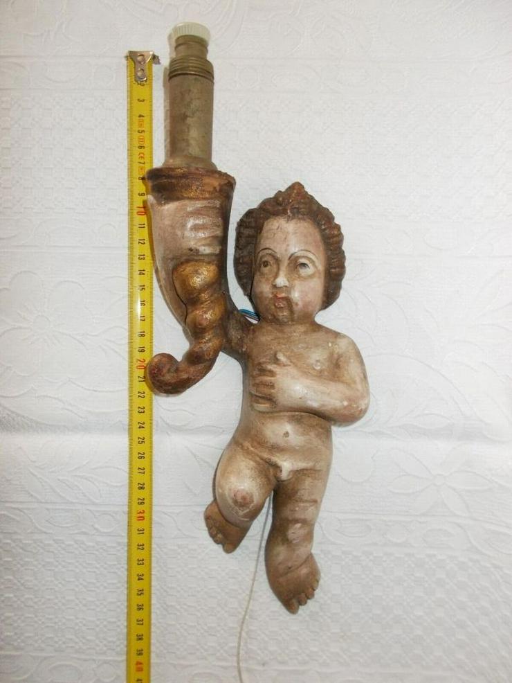 Bild 7: Vintage Hölzerne Wandleuchte Putti Engel