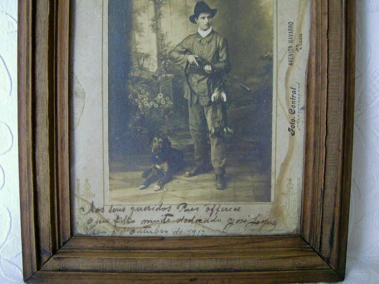 Antik Foto Jäger mit Gewehr und Hund 1917 Jahr - Poster, Drucke & Fotos - Bild 3
