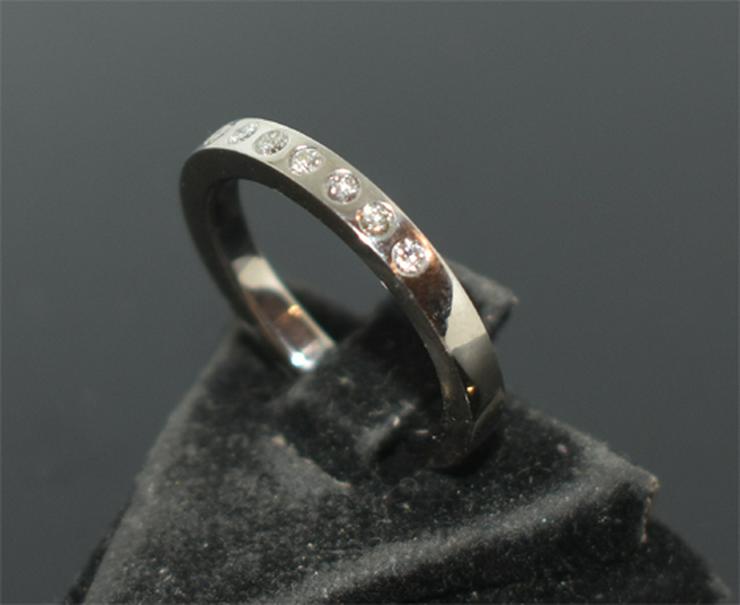 Memoire Ring Goldschmiedearbeit in 585er-Weißgold mit Brillanten - Ringe - Bild 4