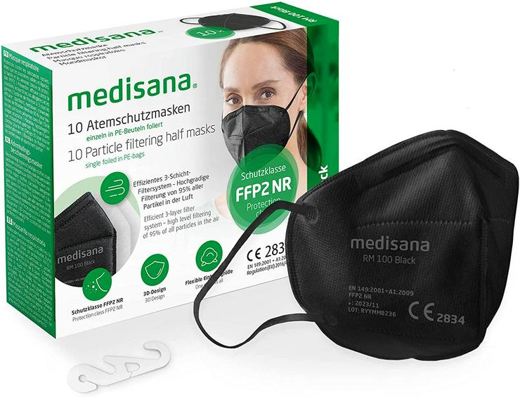 Bild 1: medisana FFP2 Maske 20 Stück in schwarz Atemschutzmasken